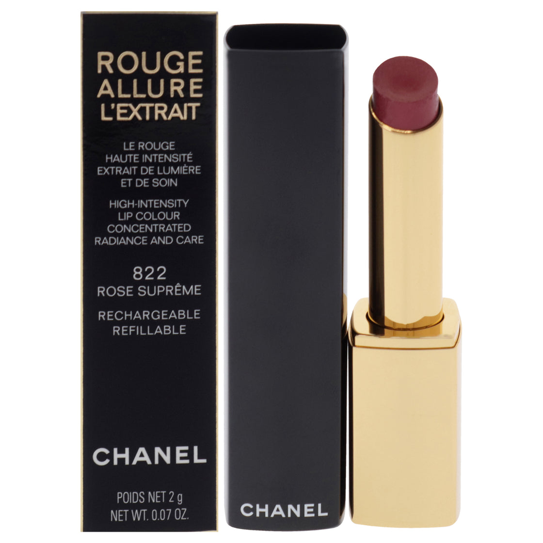 Rouge Allure Lextrait Lipstick - 822 Rose Supreme by Chanel for Women - 0.07 oz Lipstick (Refillable)