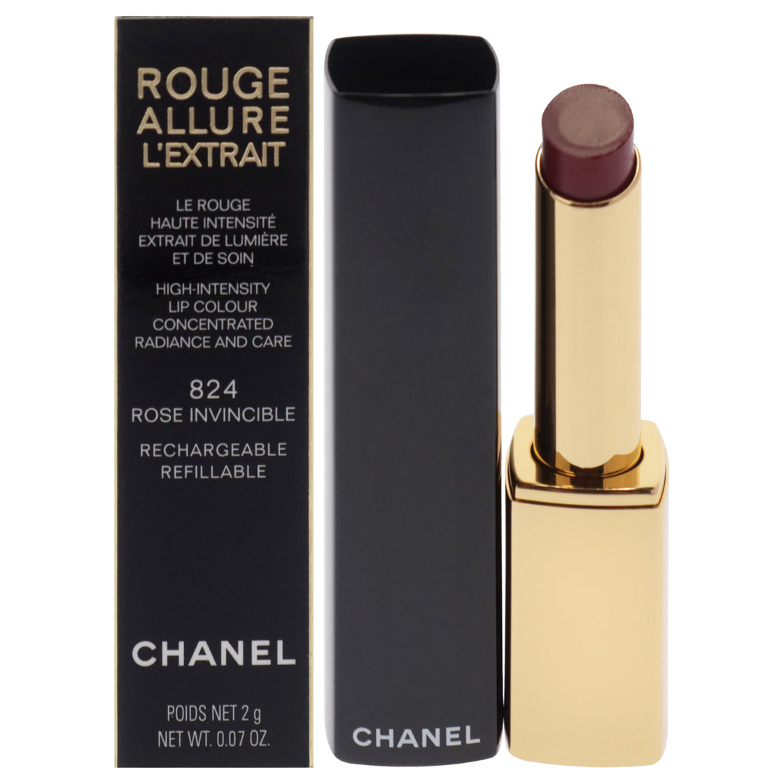 Rouge Allure Lextrait Lipstick - 824 Rose Invincible by Chanel for Women - 0.07 oz Lipstick (Refillable)