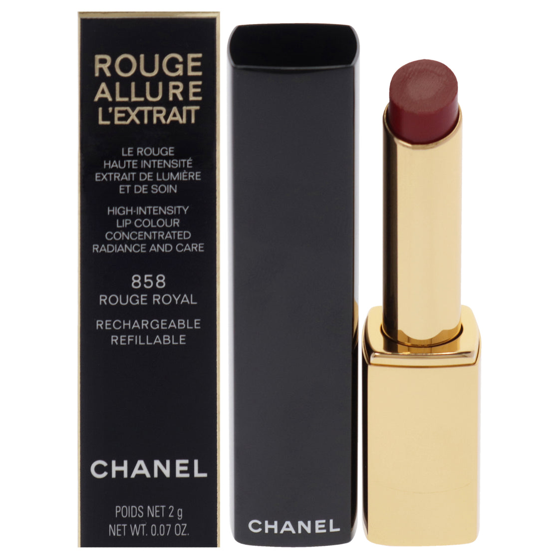 Rouge Allure Lextrait Lipstick - 858 Rouge Royal by Chanel for Women - 0.07 oz Lipstick (Refillable)