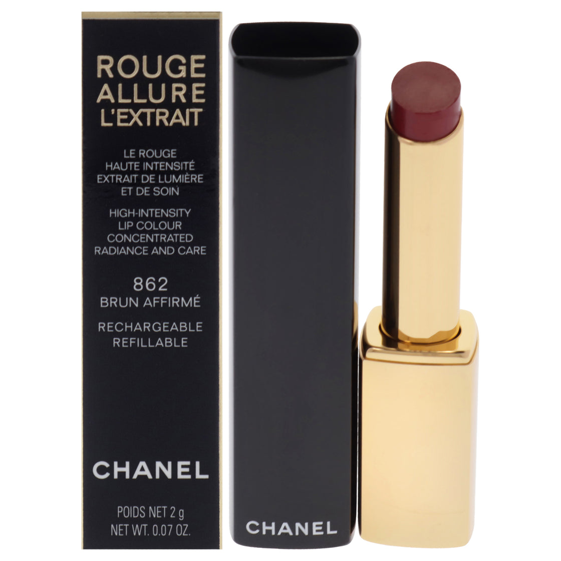 Rouge Allure Lextrait Lipstick - 862 Brun Affirme by Chanel for Women - 0.07 oz Lipstick (Refillable)