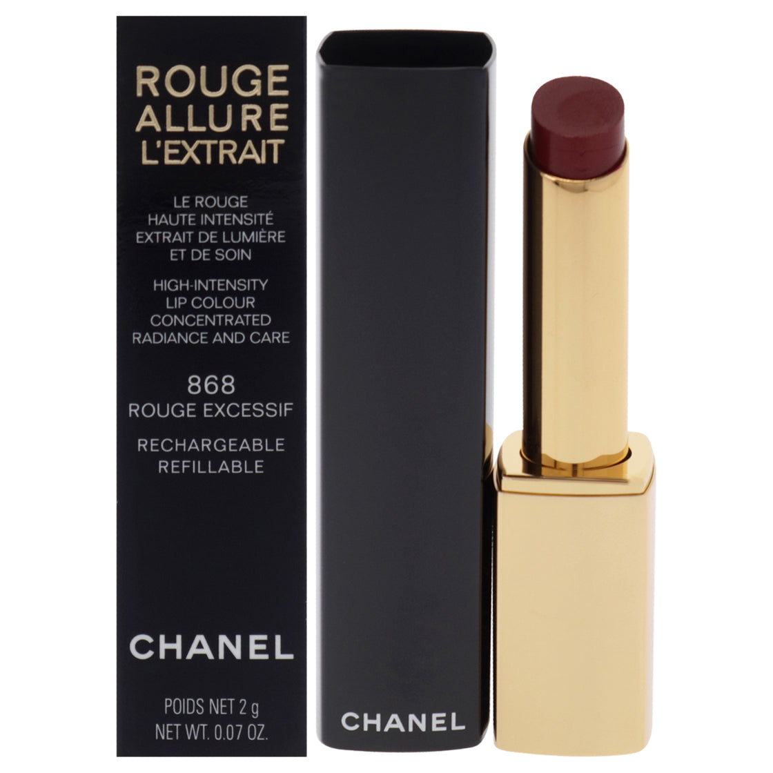 Rouge Allure Lextrait Lipstick - 868 Rouge Excessif by Chanel for Women - 0.07 oz Lipstick (Refillable)