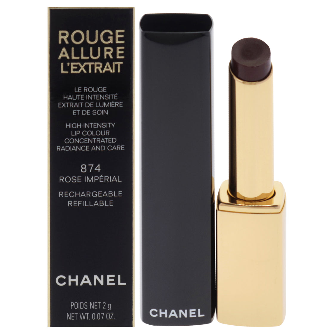 Rouge Allure Lextrait Lipstick - 874 Rose Imperial by Chanel for Women - 0.07 oz Lipstick (Refillable)