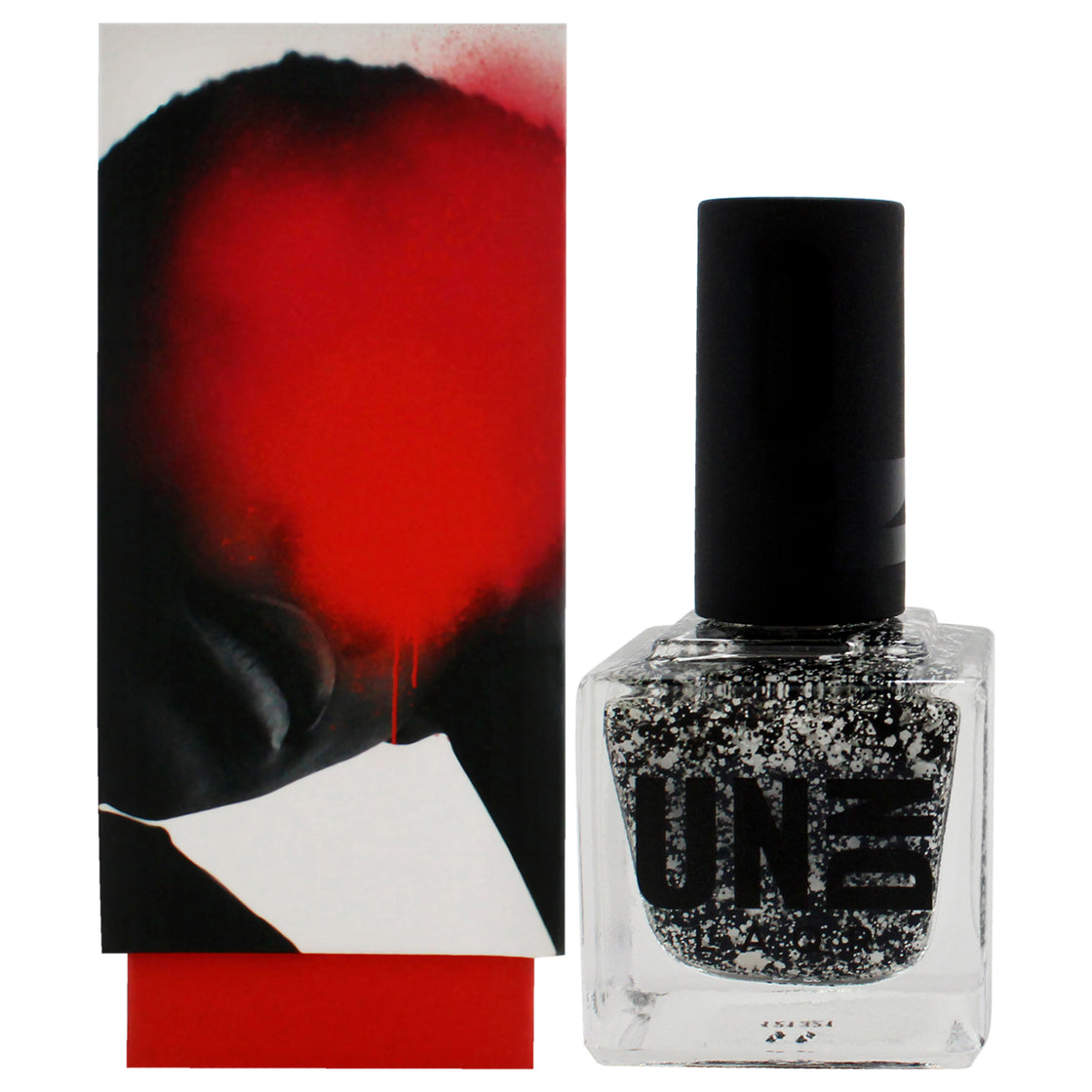 Vegan Nail Polish - 0201 Black-White Splatter by UNDN for Women - 0.5 oz Nail Polish