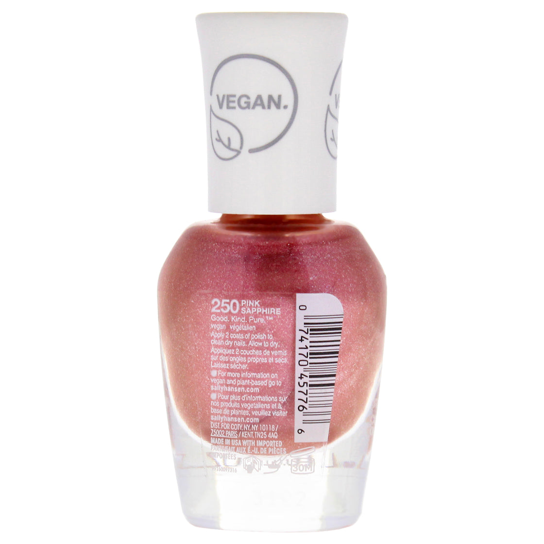 Good Kind Pure Vegan - 250 Pink Sapphire by Sally Hansen for Women - 0.33 oz Nail Polish