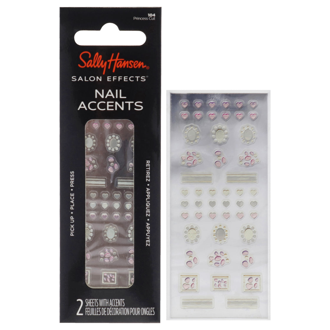 Salon Effects Nail Accents - 104 Princess Cut by Sally Hansen for Women - 40 Pc Stickers