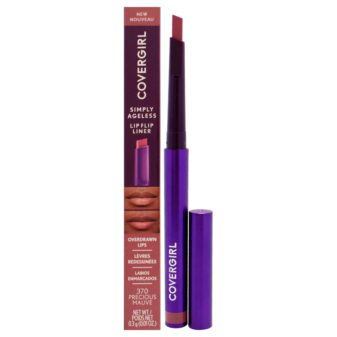 Simply Ageless Lip Flip Liner - 370 Precious Mauve by CoverGirl for Women - 0.01 oz Lip Liner