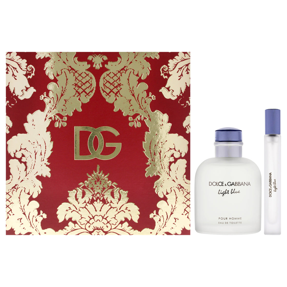 Light Blue by Dolce and Gabbana for Men - 2 Pc Gift Set 4.2oz EDT Spray, 0.33oz EDT Spray