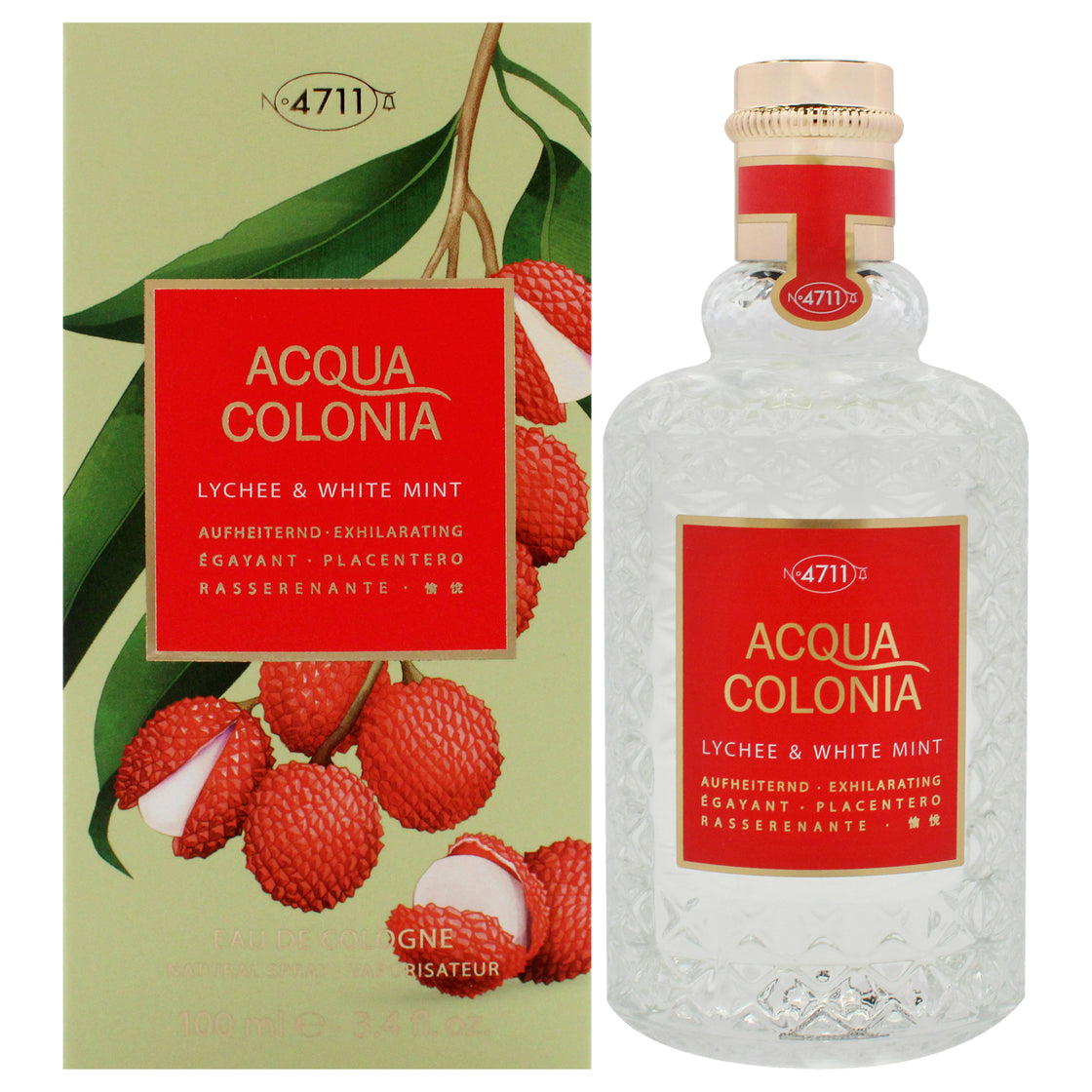 4711 Acqua Colonia - Lychee and White Mint by Muelhens for Unisex - 3.4 oz EDC Spray