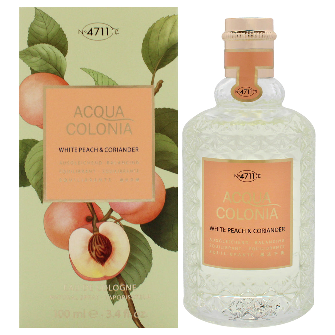 4711 Acqua Colonia - White Peach and Coriander by Muelhens for Unisex - 3.4 oz EDC Spray