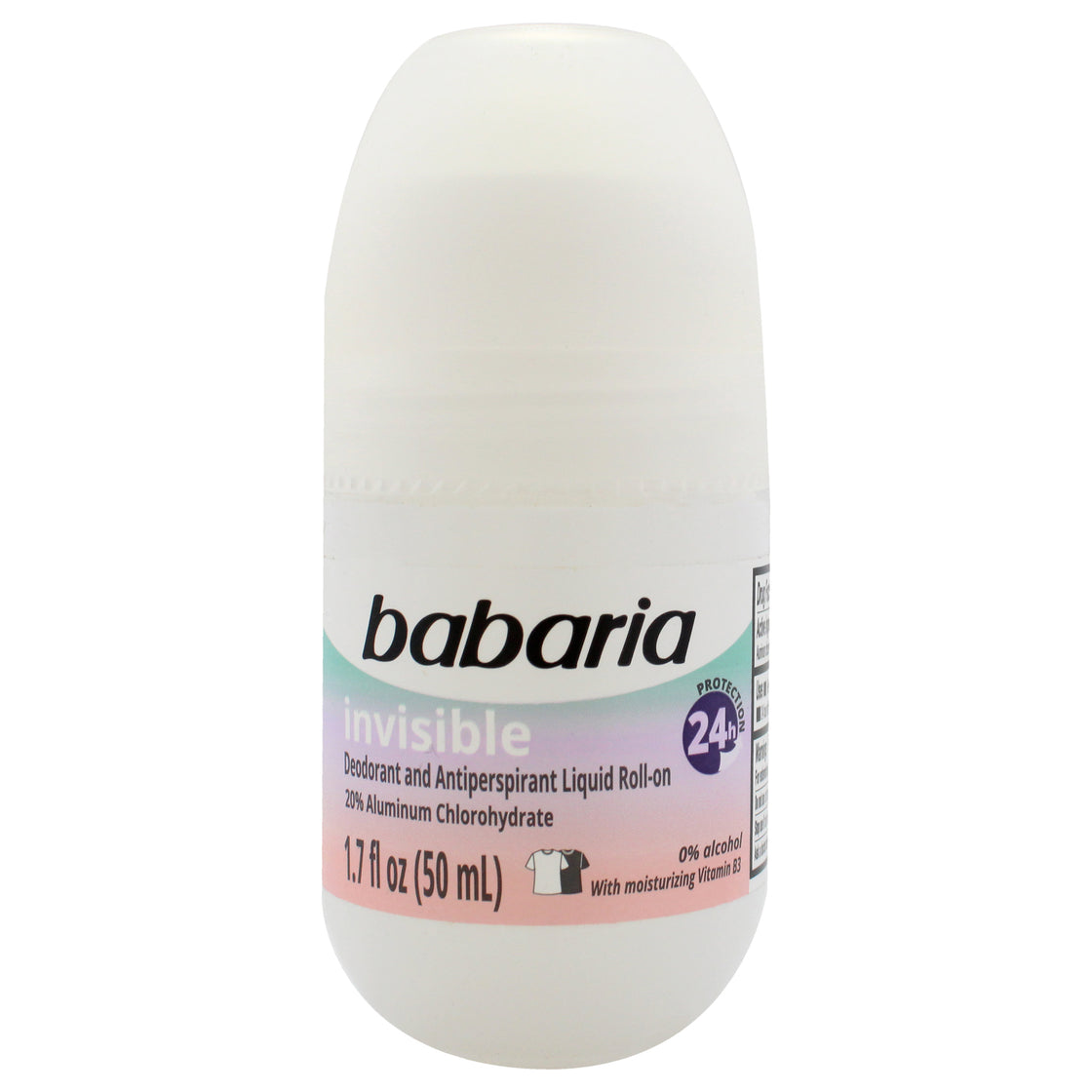 Invisible 24H Protection Deodorant and Antiperpirant by Babaria for Women - 1.7 oz Deodorant Roll-On