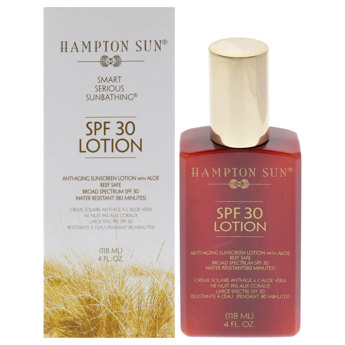 Anti-Aging Sunscreen Lotion SPF 30 by Hampton Sun for Unisex - 4 oz Lotion