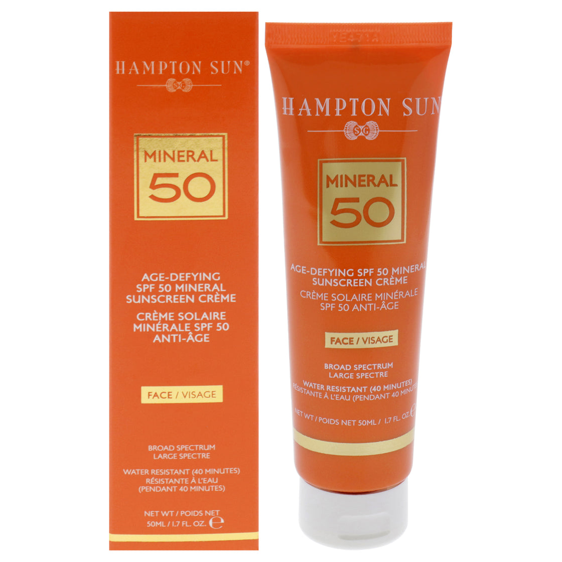 Mineral Age Defying Sunscreen Creme SPF 50 by Hampton Sun for Unisex - 1.7 oz Sunscreen