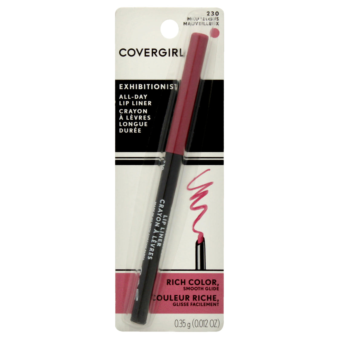 Exhibitionist Lip Liner - 230 Mauvelous by CoverGirl for Women - 0.012 oz Lip Liner