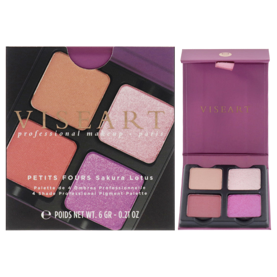 Petits Fours Eyeshadow Palette - Sakura Lotus by Viseart Paris for Women - 0.21 oz Eye Shadow