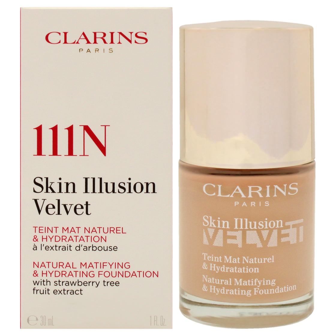 Skin Illusion Velvet Foundation - 111N Auburn by Clarins for Women - 1 oz Foundation