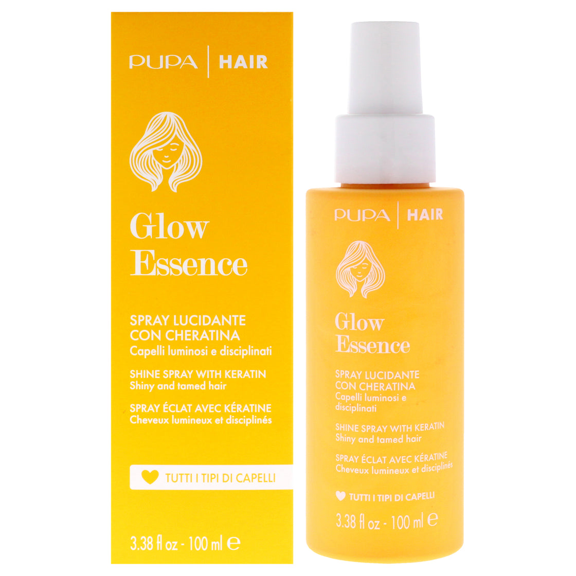 Glow Essence Shine Spray With Keratin by Pupa Milano for Women - 3.38 oz Treatment