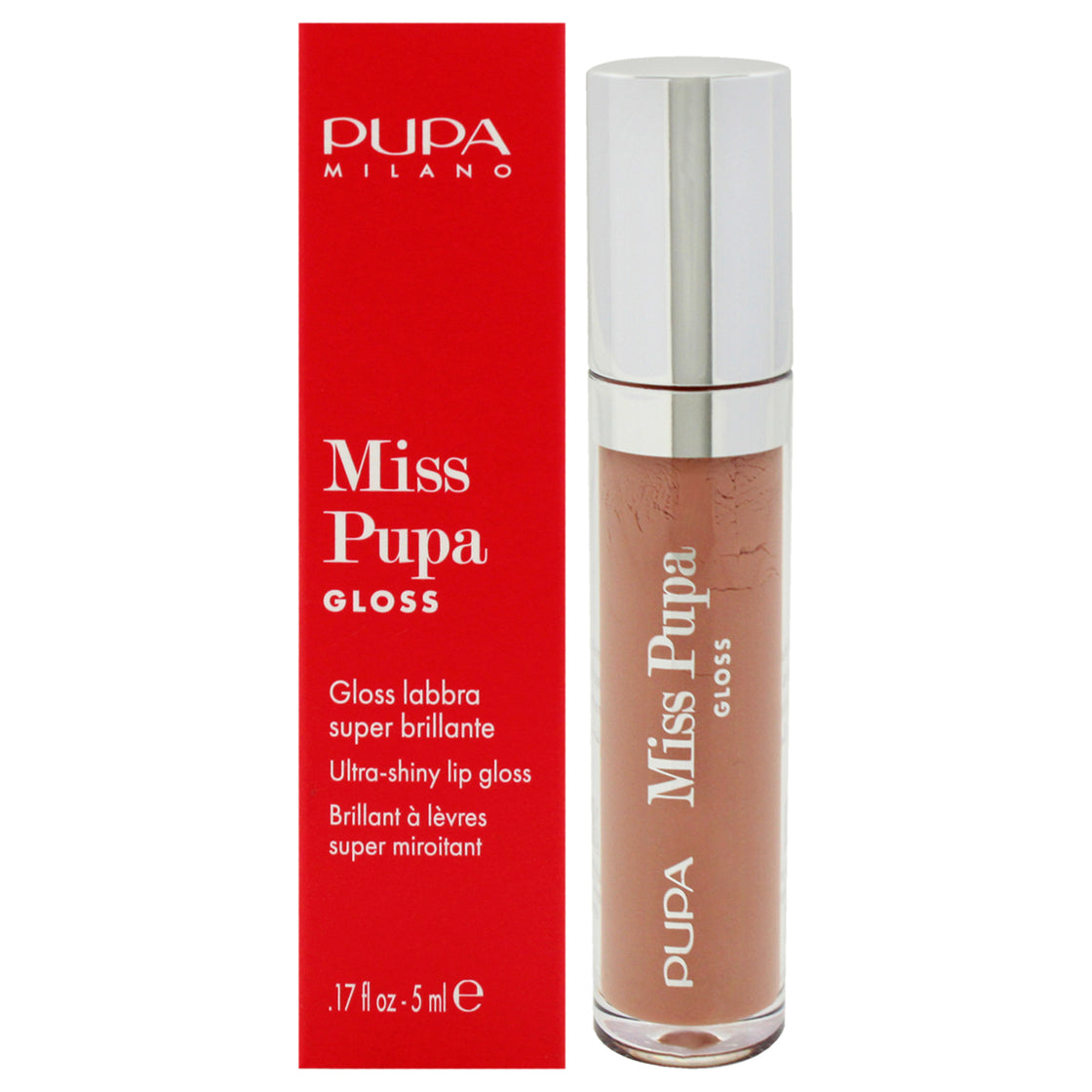 Miss Pupa Gloss Ultra-Shine Lip Gloss - 403 Nude Obsession by Pupa Milano for Women - 0.17 oz Lip Gloss