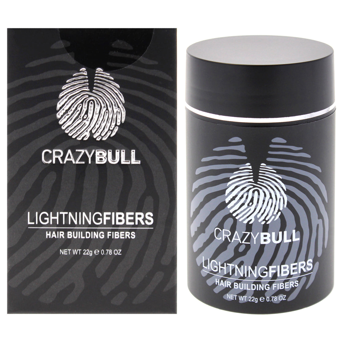 Lightning Hair Building Fibers - 2 Dark Brown by Crazy Bull Hair for Men - 0.78 oz Fiber