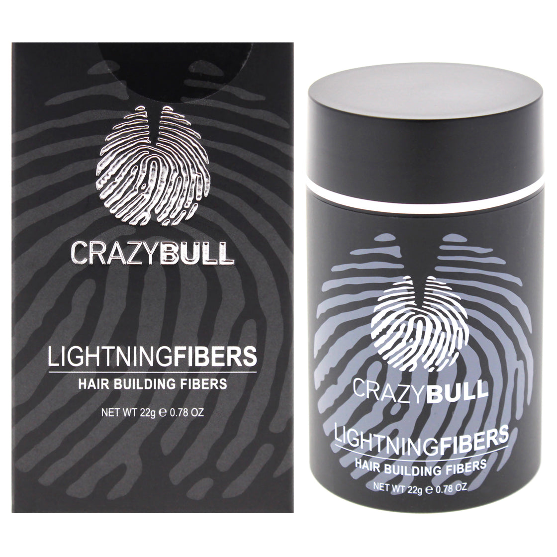 Lightning Hair Building Fibers - 4 Medium Brown by Crazy Bull Hair for Men - 0.78 oz Fiber