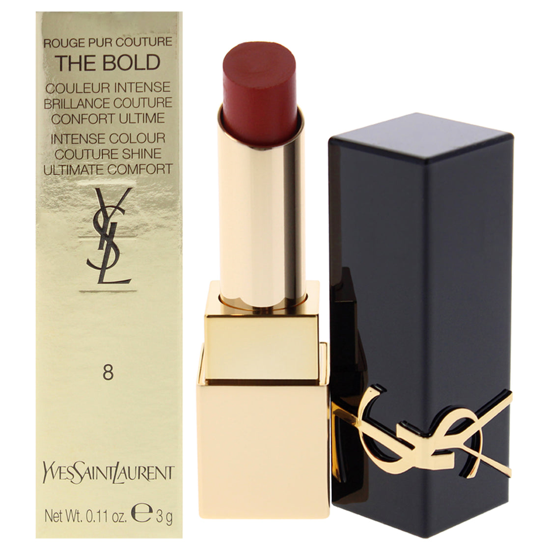 Rouge Pur Couture The Bold Lipstick - 08 Fearless Carnelian by Yves Saint Laurent for Women - 0.11 oz Lipstick