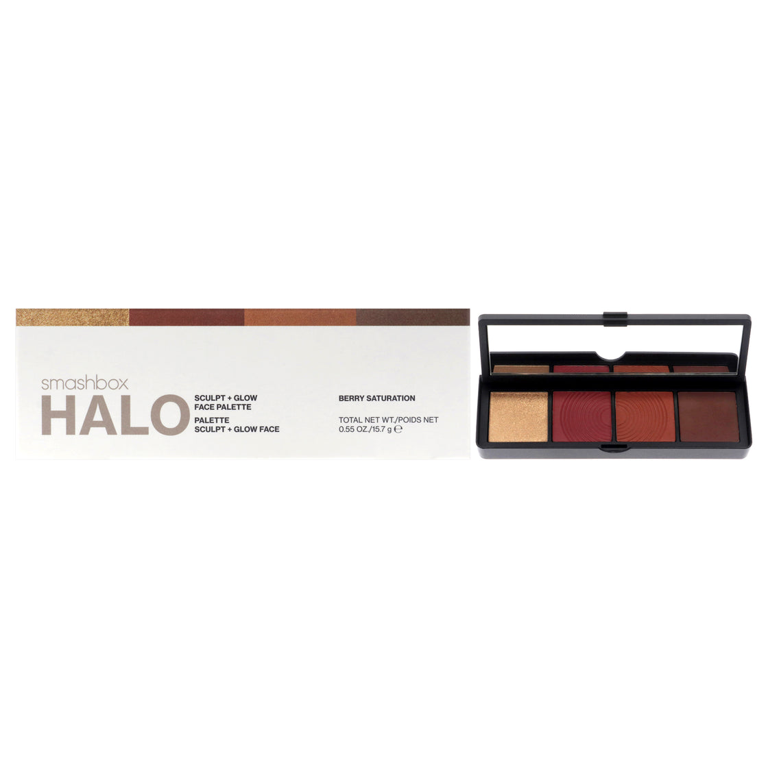 Halo Sculpt Plus Glow Face Palette - Berry Saturation by SmashBox for Women - 0.55 oz Makeup