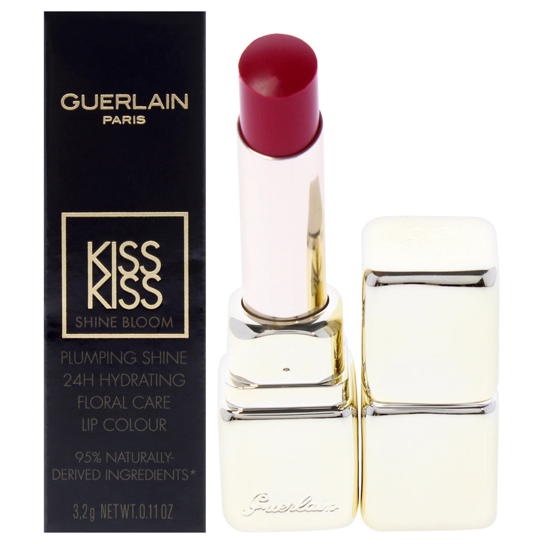 Kiss Kiss Shine Bloom Lipstick - 409 Fuchsia Flush by Guerlain for Women - 0.11 oz Lipstick