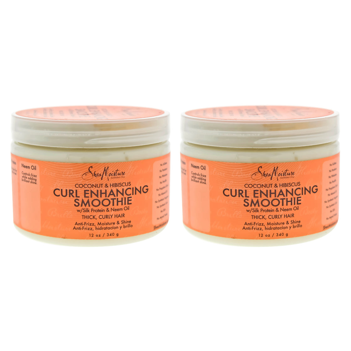 Coconut & Hibiscus Curl Enhancing Smoothie - Pack of 2 by Shea Moisture for Unisex - 12 oz Cream