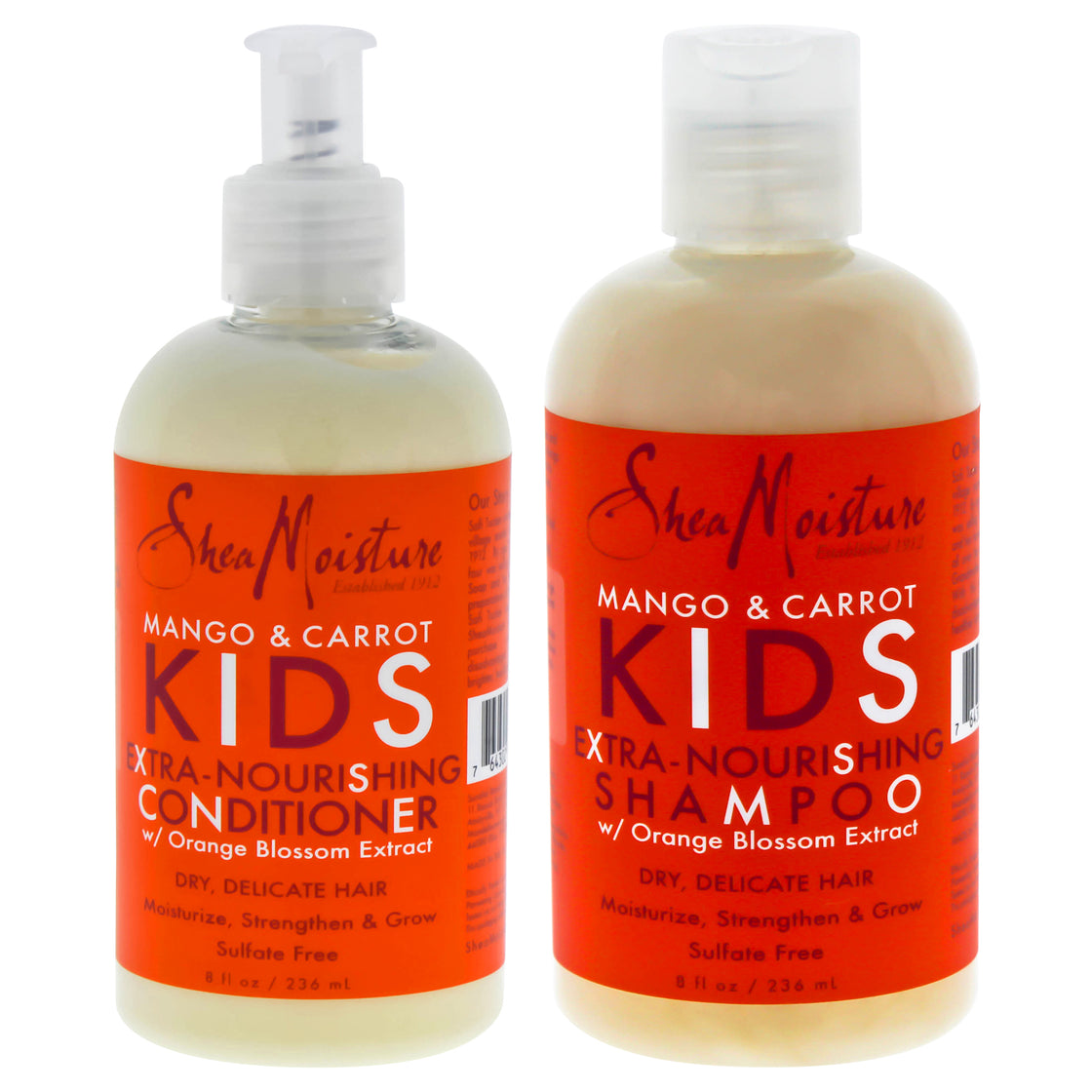 Mango and Carrot Kids Extra Nourishing Duo by Shea Moisture for Kids - 8 oz Shampoo and Conditioner