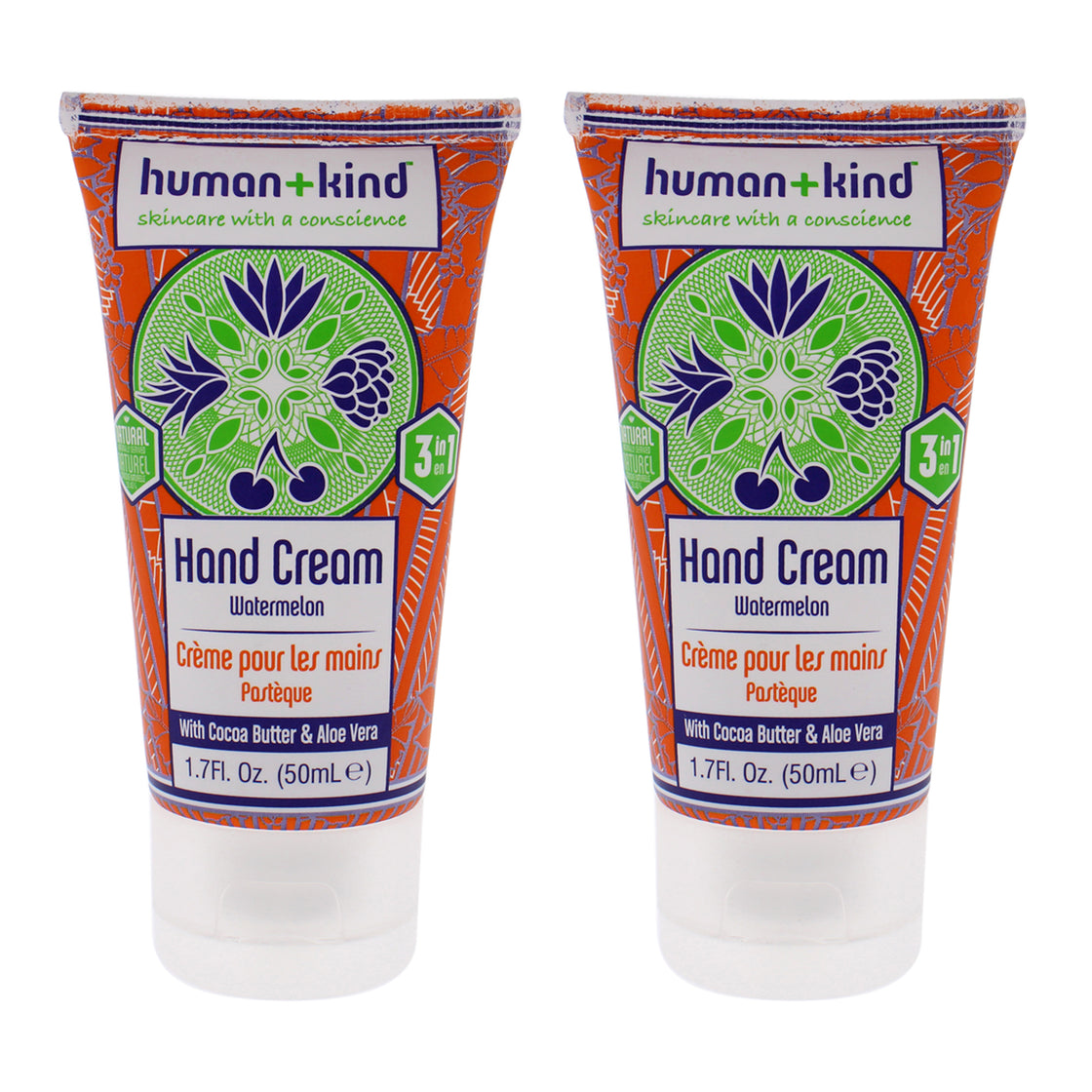 Hand-Elbow-Feet Cream - Watermelon - Pack of 2 by Human+Kind for Unisex - 1.7 oz Cream