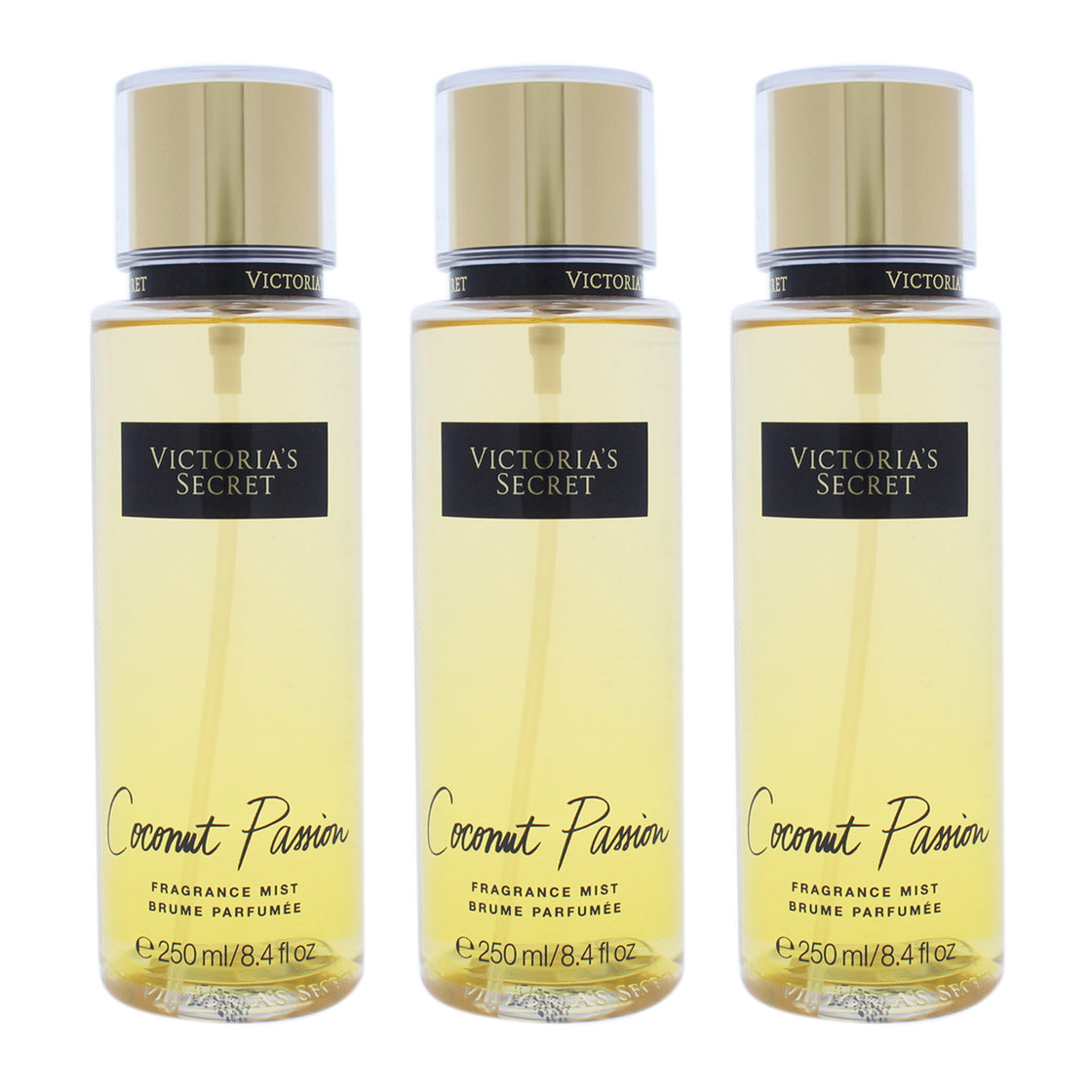 Coconut Passion by Victorias Secret for Women - 8.4 oz Fragrance Mist - Pack of 3