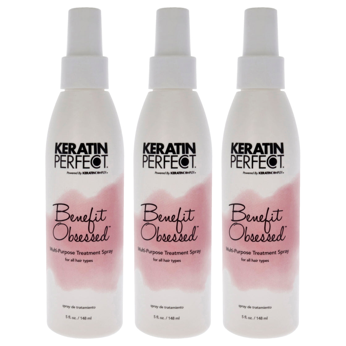 Keratin Benefit Obsessed Treatment Spray by Keratin Perfect for Unisex - 5 oz Treatment - Pack of 3