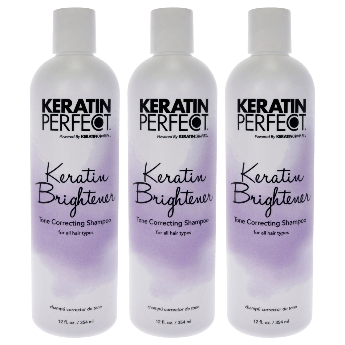 Keratin Brightener Shampoo by Keratin Perfect for Unisex - 12 oz Shampoo - Pack of 3