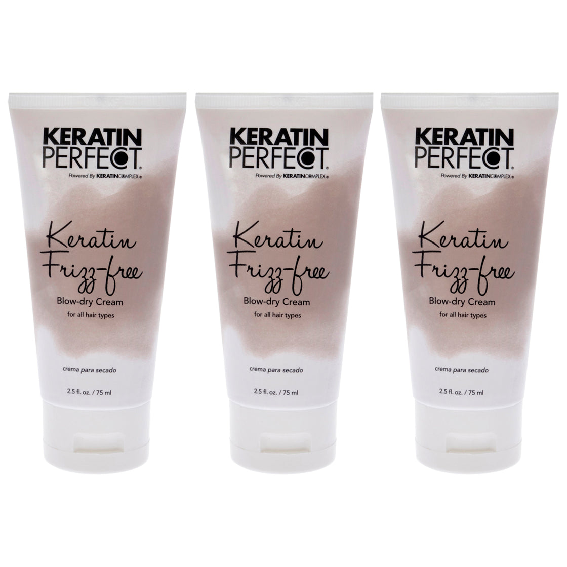 Keratin Frizz-Free Bow Dry Cream by Keratin Perfect for Unisex - 2.5 oz Cream - Pack of 3