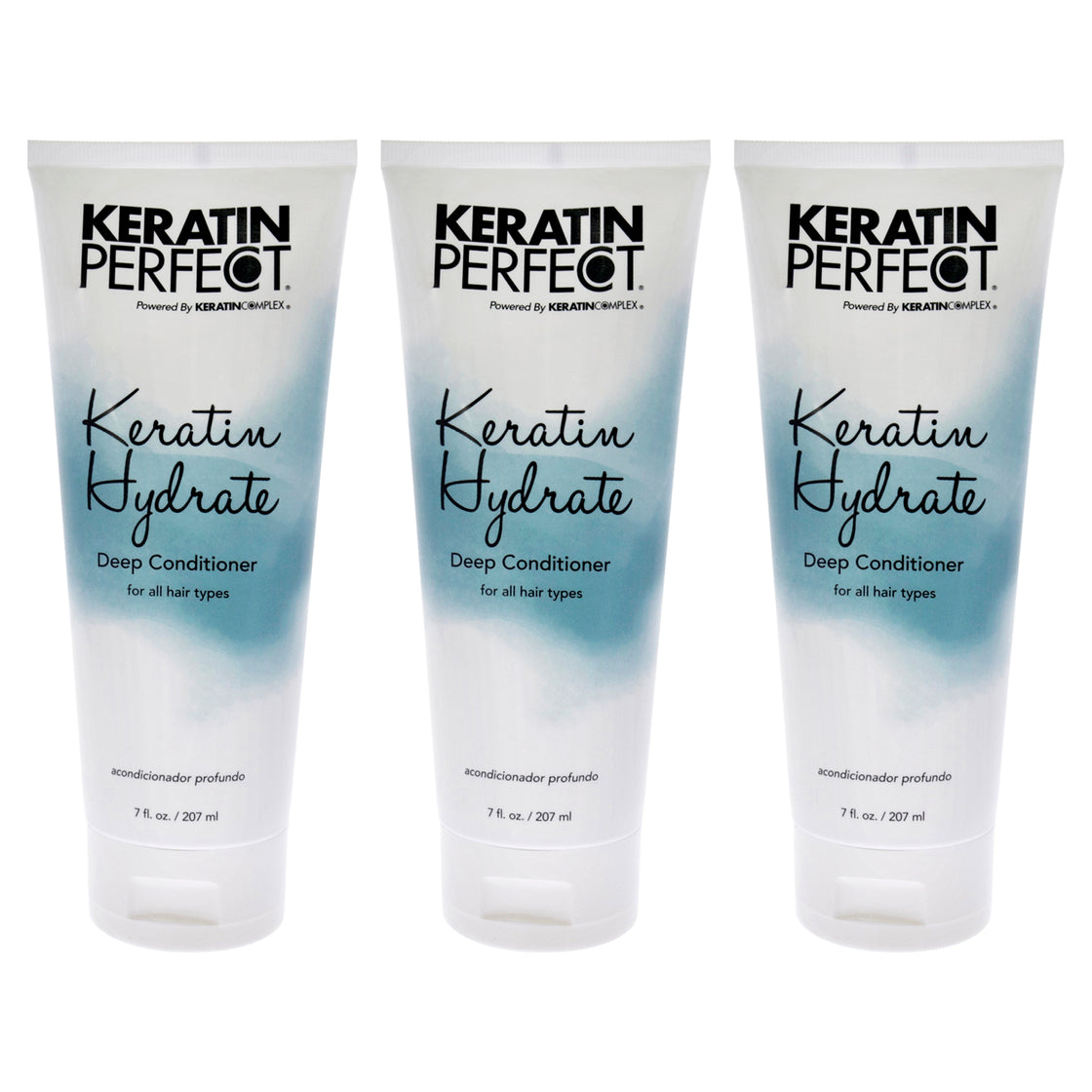 Keratin Hydrate Deep Conditioner by Keratin Perfect for Unisex - 7 oz Conditioner - Pack of 3