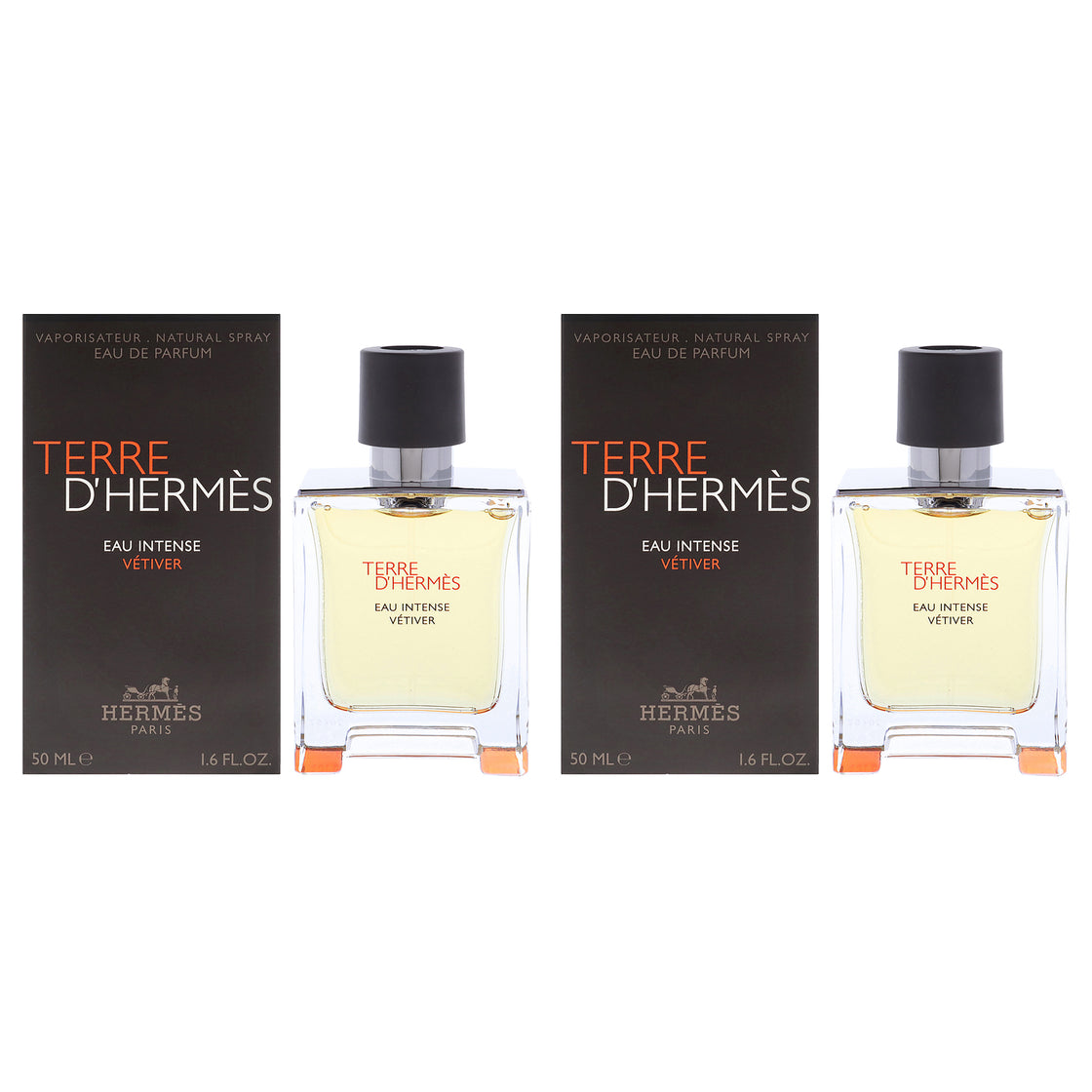 Terre DHermes Eau Intense Vetiver by Hermes for Men - 1.6 oz EDP Spray - Pack of 2