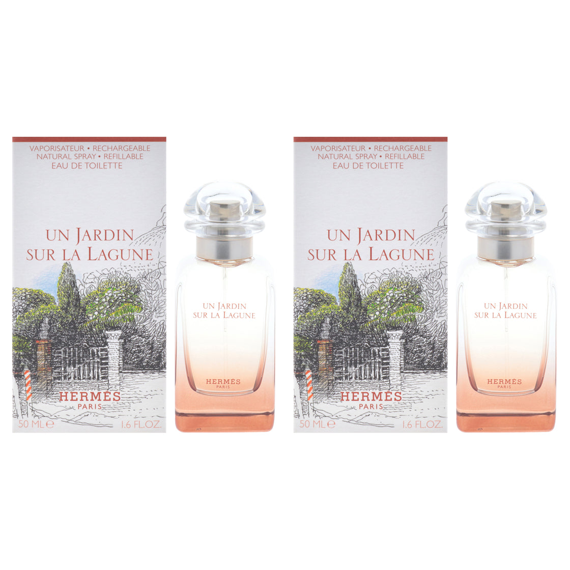 Un Jardin Sur La Lagune by Hermes for Unisex - 1.6 oz EDT Spray - Pack of 2