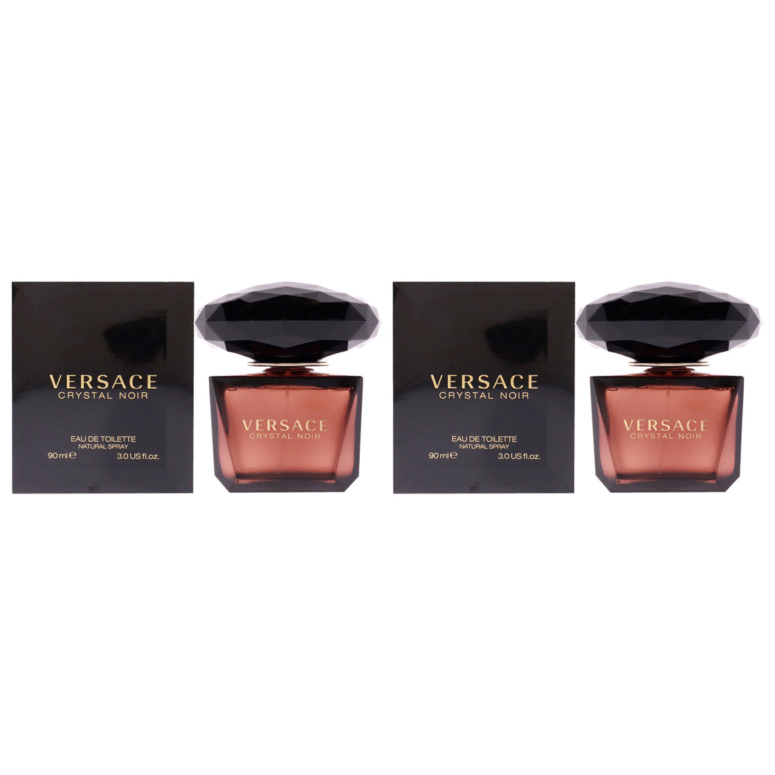 Versace Crystal Noir by Versace for Women - 3 oz EDT Spray - Pack of 2