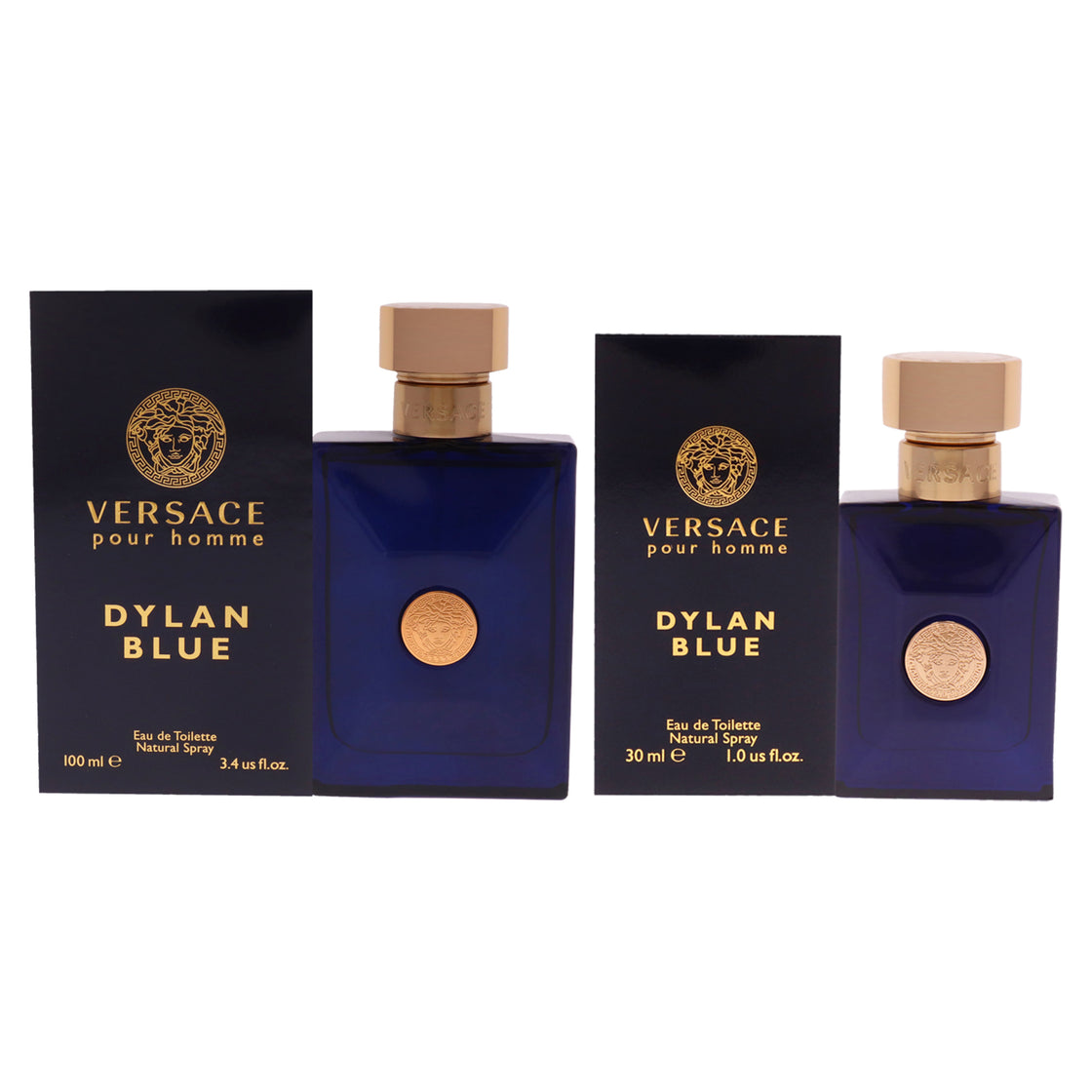 Dylan Blue Kit by Versace for Men - 2 Pc Kit 3.4oz EDT Spray, 1oz EDT Spray