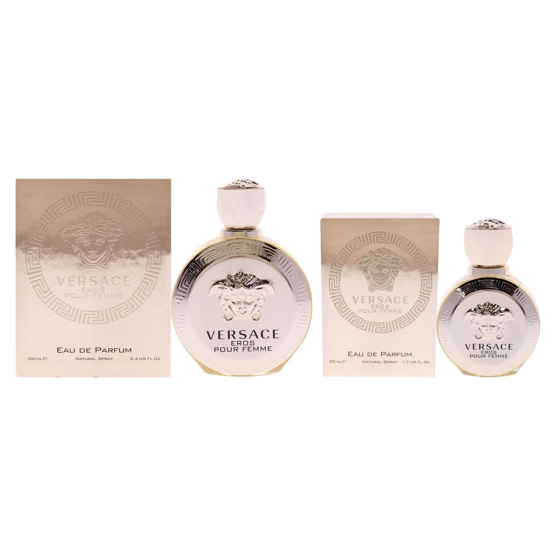 Versace Eros Pour Femme Kit by Versace for Women - 2 Pc Kit 3.4oz EDP Spray, 1.7oz EDP Spray