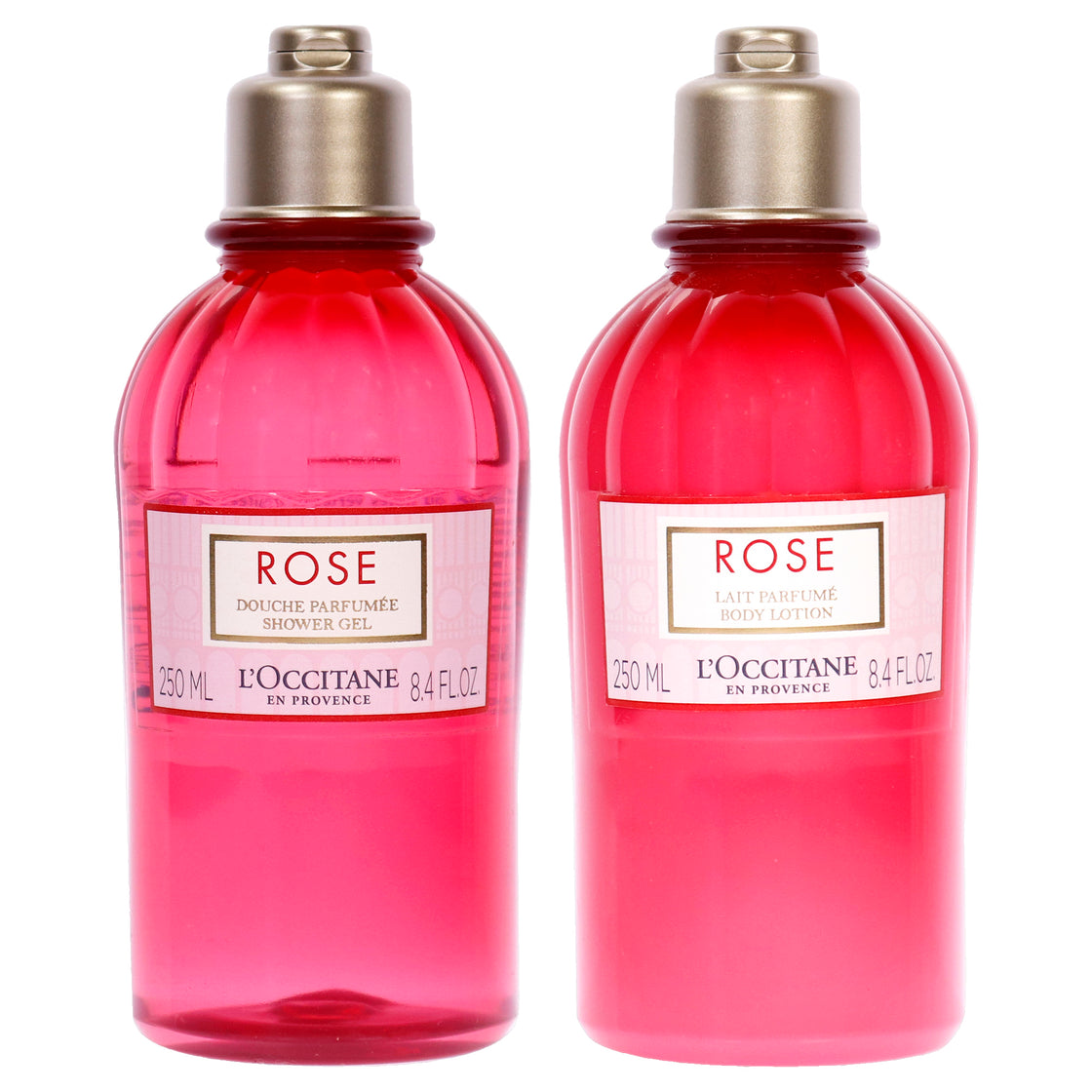 Rose Body Lotion and Shower Gel Kit by LOccitane for Women - 2 Pc Kit 8.4oz Body Lotion, 8.4oz Shower Gel