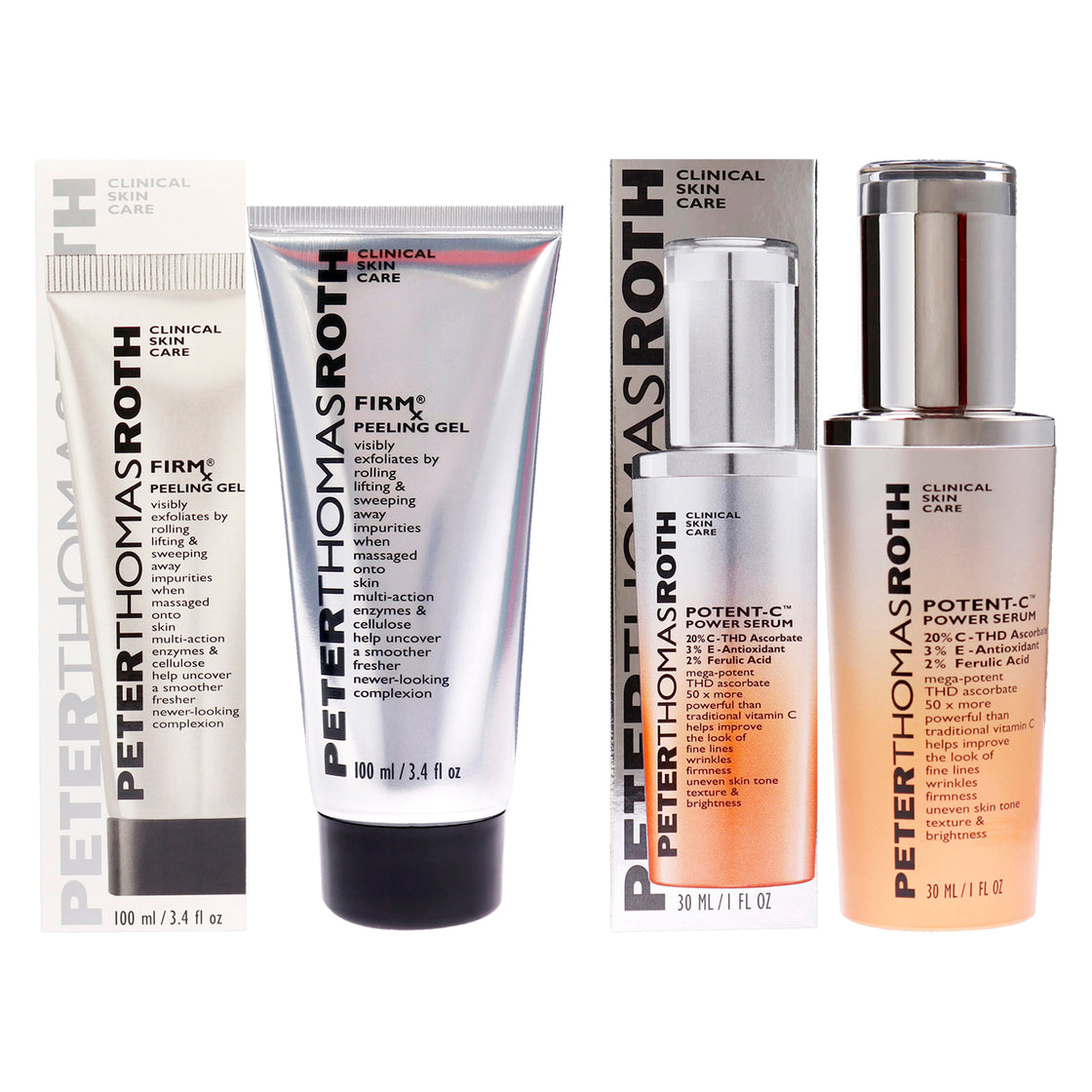 Firmx Peeling Gel and Potent-C Power Serum Kit by Peter Thomas Roth for Unisex - 2 Pc Kit 3.4oz Gel, 1oz Serum