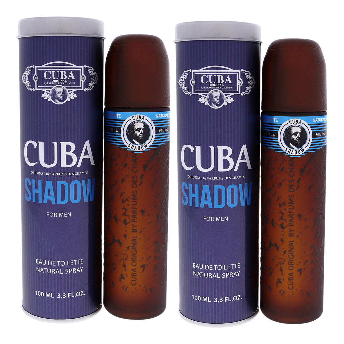 Cuba Shadow by Cuba for Men - 3.3 oz EDT Spray - Pack of 2