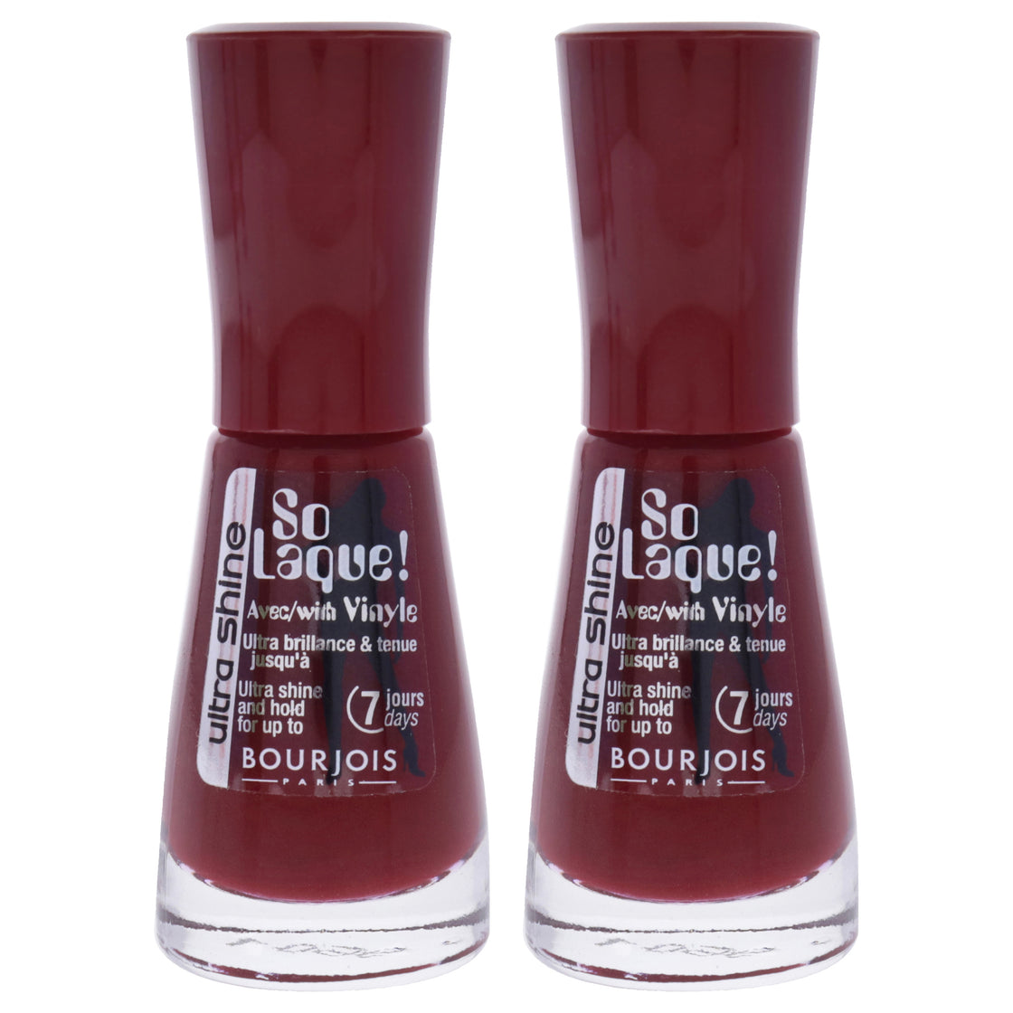 So Laque Ultra Shine - 22 Rouge Diva by Bourjois for Women - 0.3 oz Nail Polish - Pack of 2