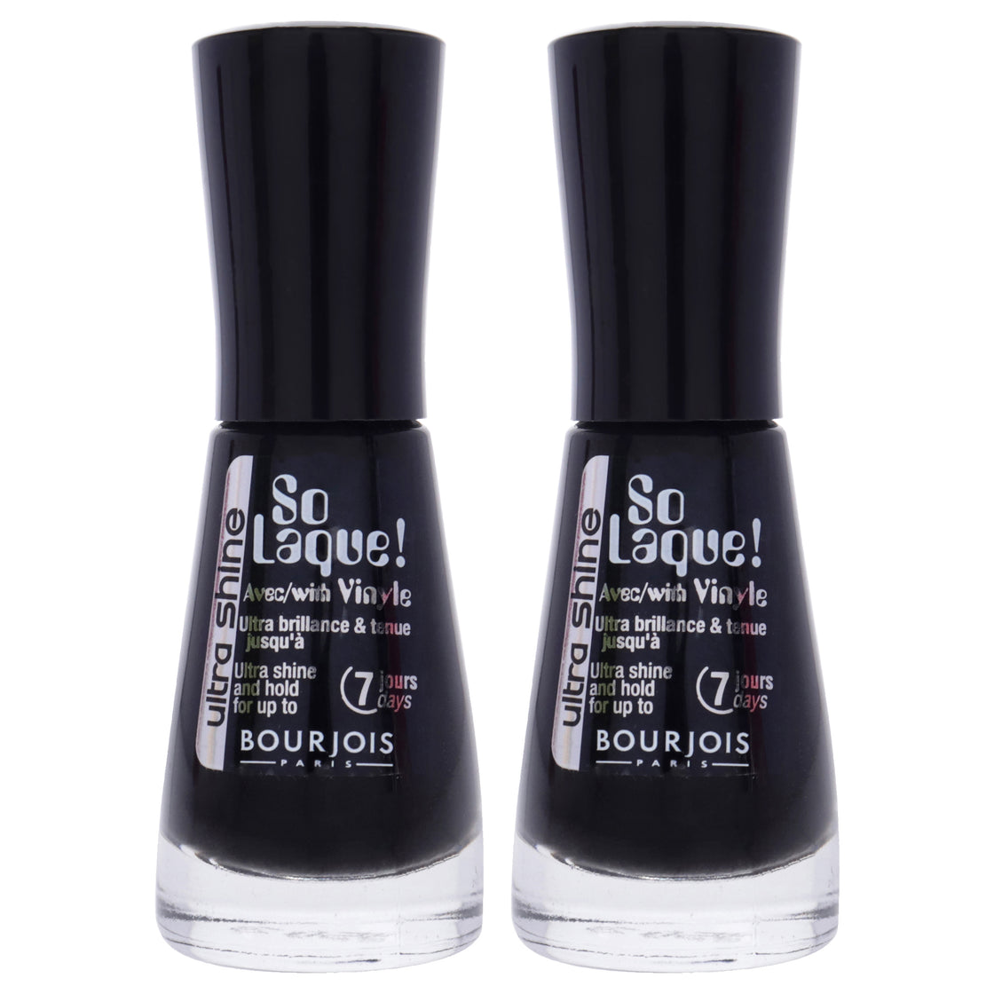 So Laque Ultra Shine - 30 Noir de Chine by Bourjois for Women - 0.3 oz Nail Polish - Pack of 2