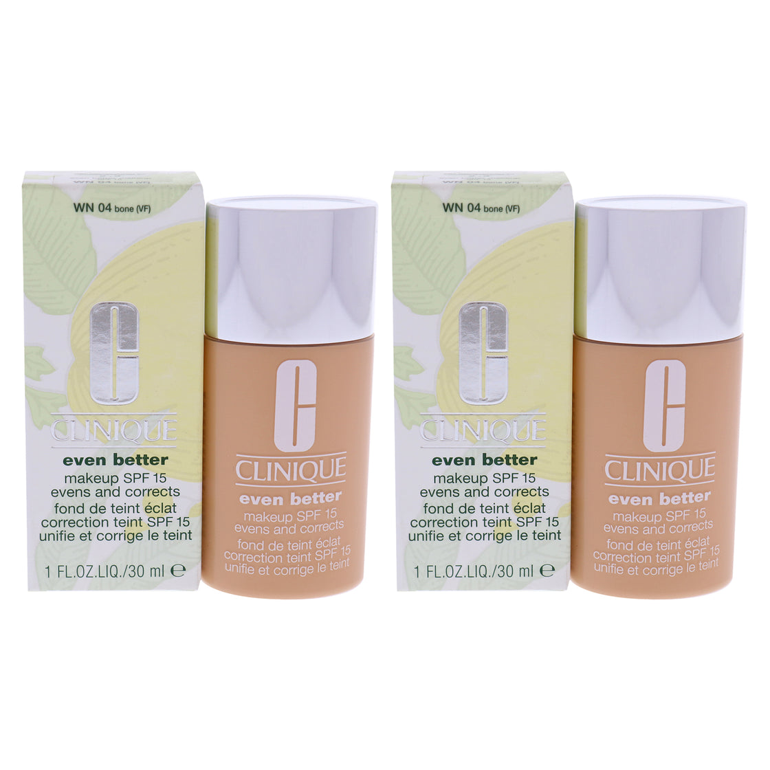 Even Better Makeup SPF 15 - WN 04 Bone by Clinique for Women - 1 oz Foundation - Pack of 2