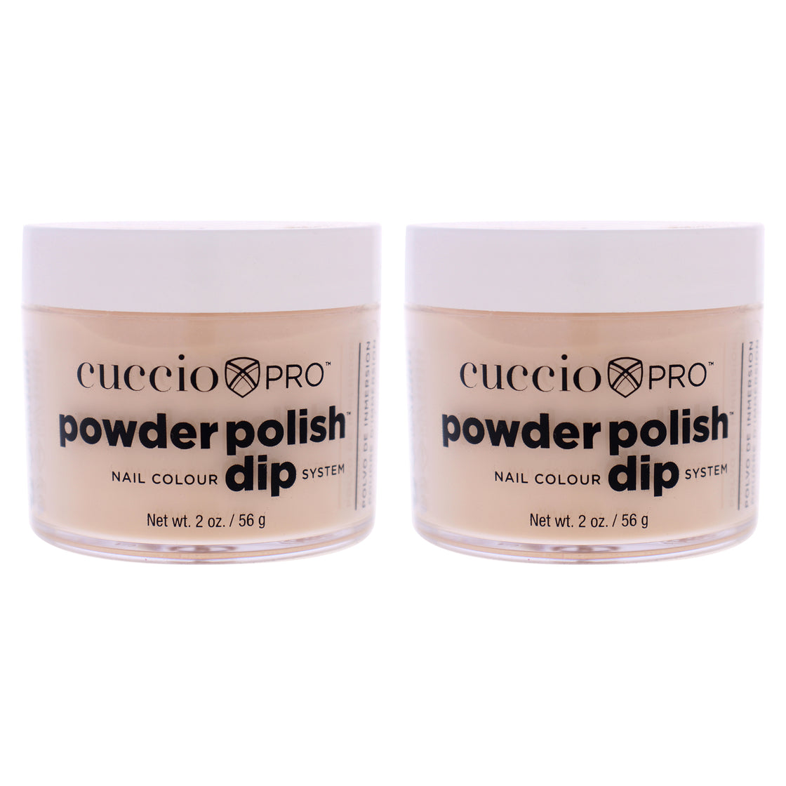 Pro Powder Polish Nail Colour Dip System - Flattering Peach by Cuccio Pro for Women - 0.5 oz Nail Powder - Pack of 2