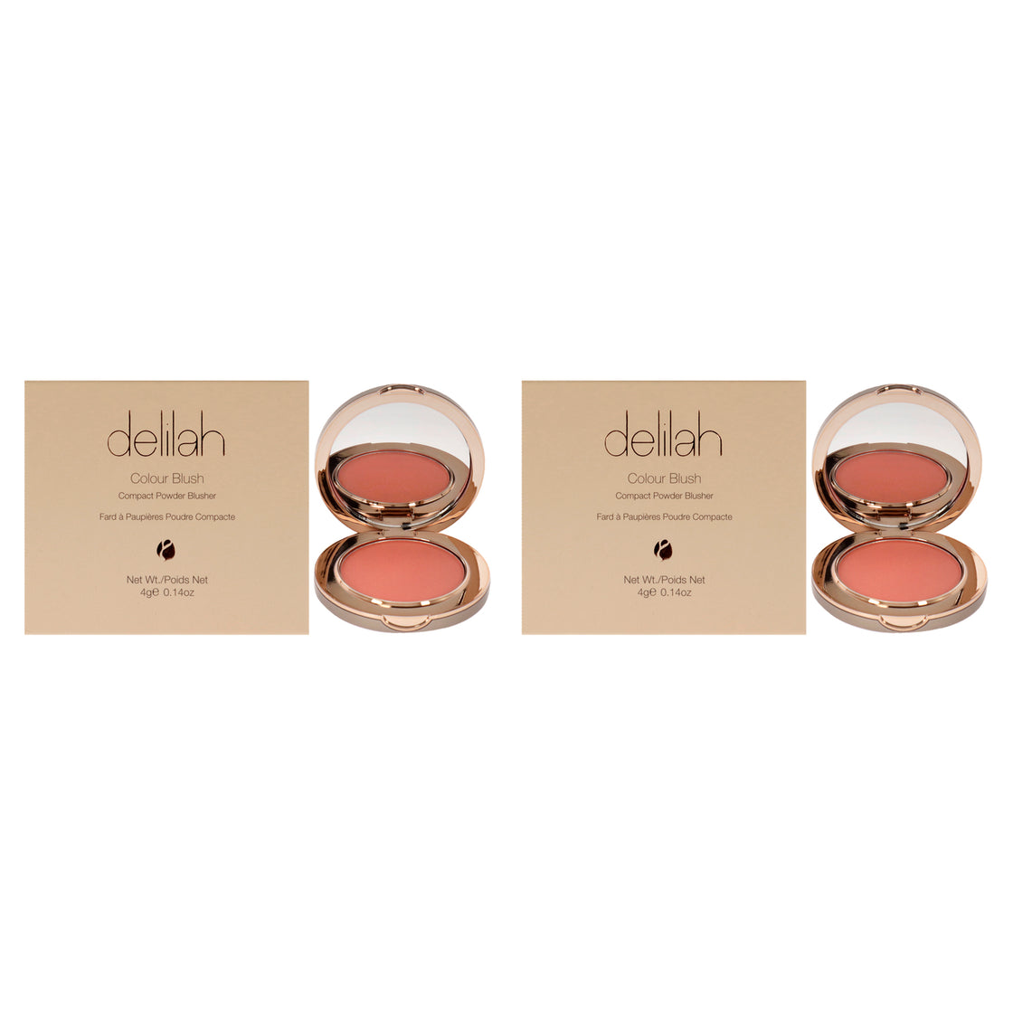 Colour Blush Compact Powder Blusher- Clementine by Delilah for Women - 0.14 oz Blush - Pack of 2