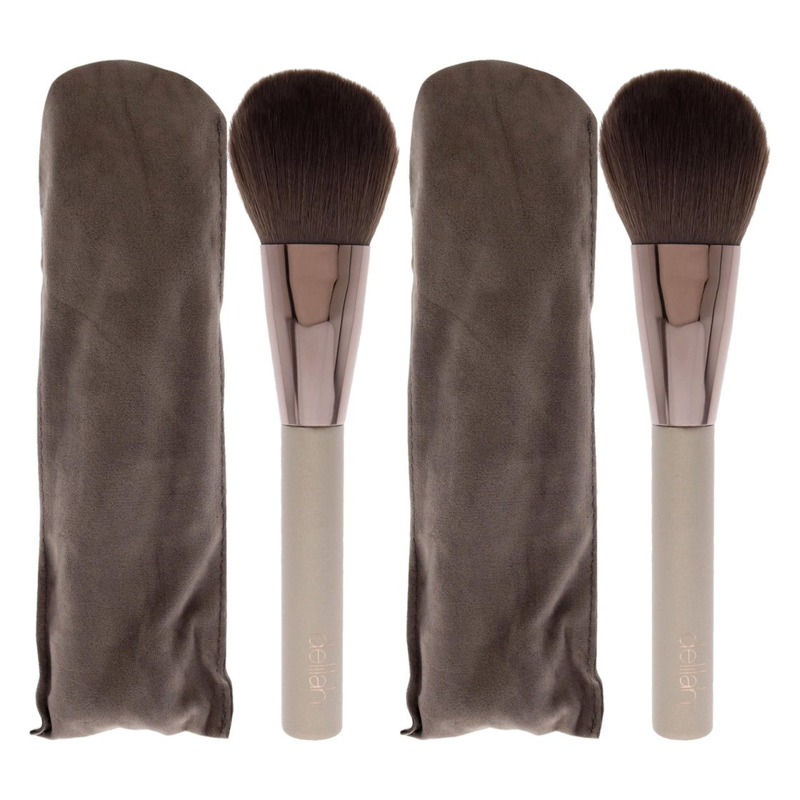 Large Powder Brush - BR02 by Delilah for Women - 1 Pc Brush - Pack of 2