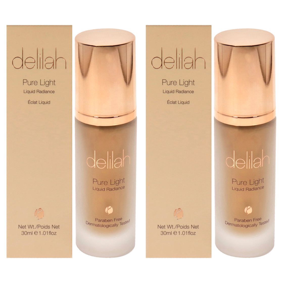 Pure Light Liquid Radiance - Halo by Delilah for Women - 1.01 oz Foundation - Pack of 2