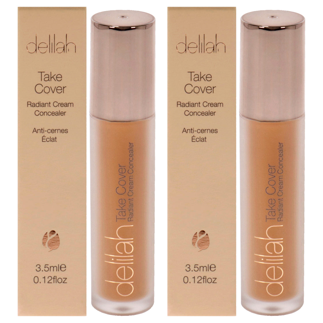 Take Cover Radiant Cream Concealer - Cashmere by Delilah for Women - 0.12 oz Concealer - Pack of 2